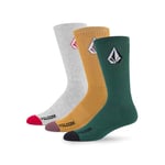 Volcom Men's Full Stone Socks 3 Pack, Ranger Green, One Size
