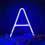 ENUOLI Letter Neon Signs Blue LED Neon Word Signs Battery/USB Powered Neon Letter A Alphabet Neon Sign Decrative Wall Lights Neon Words Night Light Light up Girls’ Room Wedding Birthday Party Home (A