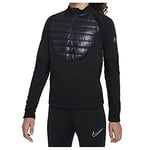 Nike Therma-fit Academy Winter Warrior Entraînement de Football T-Shirt Jeunesse Unisexe, Noir/Argent, XS