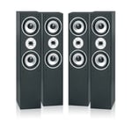 Hi-Fi Tower Floor Speakers (Black x4) Home Audio HiFi Sound System Package 350W