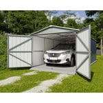 Yardmaster - Garage métal gris 17,36 m² + kit d'ancrage - Gris