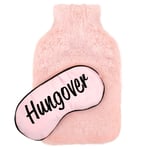 Follow That Dream Luxury Hot Water Bottle & Eye Mask Set: Pink Faux Fur Hangover