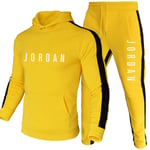 DSFF Jordan Sweat à capuche et pantalon de sport 2 pièces pour homme Jaune C-L