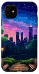 iPhone 11 New York Evening Stars Retro 80s Pixel Art Case