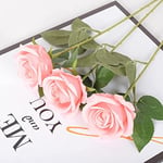 GONICVIN Lot de 20 Roses artificielles avec Longues tiges - Bouquets de Fleurs réalistes pour Mariage, fête, Maison, Saint-Valentin (Champagne)