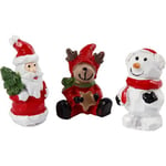 Minifigurer, jultomte, ren och snögubbe, H: 35 mm, L: 10 3 st