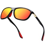 KANASTAL Lunettes de Soleil Polarisées Homme et Femme Lunette de Soleil Orange Miroir Sport Rectangulaire UV400 pour Cyclisme Pêche Alpinisme Randonnée Golf
