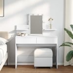Sminkbord med LED vit 100x40x130 cm