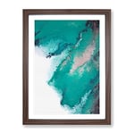 Running In The Elements Abstract Framed Print for Living Room Bedroom Home Office Décor, Wall Art Picture Ready to Hang, Walnut A2 Frame (64 x 46 cm)