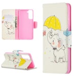 Plånboksfodral Samsung Galaxy S21 – Elefant med Paraply