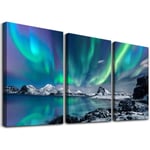 Bondgård Väggkonst Aurora Scenery Målning på Canvas Vägg