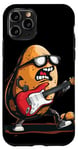 Coque pour iPhone 11 Pro Lunettes de soleil pomme de terre avec guitare électrique rock'n roll