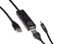 USB-A Forlengelseskabel 10m (sort)