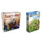 Days of Wonder | Ticket to Ride Board Game | Ages 8+ | For 2 to 5 Players | Average Playtime 30-60 Minutes & Z-Man Games | Carcassonne | Board Game | Ages 7+ | 2-5 Players | 45 Minutes Playing Time