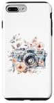 Coque pour iPhone 7 Plus/8 Plus Photographe Vintage Appareil photo Fleurs Photographie