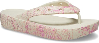 Crocs Womens Flip Flops Snake Print Flipflop Slip On beige UK Size 7