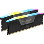Corsair Vengeance RGB 64GB (2x32GB) DDR5 RAM 5200MHz C40 Memory Kit - Black CMH64GX5M2B5200C40