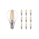 Flerpack 10x Noxion Lucent Lustre LED E14 boll Filament Klar 2.5W 250lm - 822-827 Dim tillWarm | Dimbar - Ersättare 25W