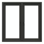 NorDan Sidohängt Fönster Tanum 2-Luft BlackLine Aluminium sidohängt 2-luftsfönster svart RAL 9005 trä/alu FS+FS18X12ALU-BL