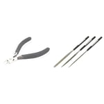 Tamiya – 300074123 coupante Fein/Pointu Plastique & 74104 - Accessoire pour Maquette - Jeu Limes Fines