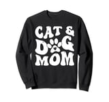Cat Dog Mom Funny Mothers Day Pet Lovers Kitten and Puppy Sweatshirt