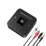 Giveet Bluetooth V5.0 Transmitter Receiver for TV, OPTICAL 3.5mm AUX & RCA 2-in-1 Wireless Audio Adapter w/aptX-Low Latency for Home Car Stereo PC Headphone Speaker, 25 Hours Long Playtime, Dual Link