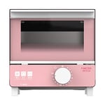 Exquisite small household baking oven, toaster automatic, multi-functional mini-oven, intelligent temperature control, circulating heating, timer, 5L, 550W (pink/blue)