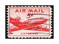Wee Blue Coo Postage Stamp USA Vintage Skymaster Photo Wall Art Print