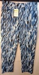 Women Trousers Ecru Polyester Ladies Printed Pants By Creation L Size UK 14P