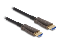 Delock - High Speed - HDMI-kabel - HDMI hann til HDMI hann - 20 m - hybridkobber / fiberoptikk - svart - Active Optical Cable (AOC), 8 K 60 Hz (7680 x 4320) støtte, metal armouring, up to 48 Gbps data transfer rate