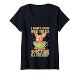 Womens Dog Lover Chihuahua Coffee Is A Food Group Caffeine V-Neck T-Shirt