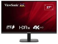 LCD-skärm va2708-4k-hd (27", panel ips, 3840x2160, 16:9, 60 hz, matt, 4 ms, tilt, färg svart, va2708-4k-hd), Viewsonic