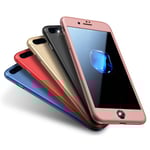 iPhone 8 PLUS + |360° 3in1 FullCover Skal + 0.26mm 9H STARK GLAS Guld