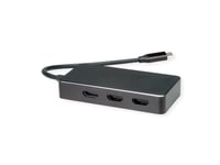 Value 12.99.1031, 0,19 M, Usb Type-C, 3 X Hdmi, Hankoppling, Honkoppling, Rak