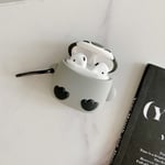 Airpod 1/2 Fodral, Sött Cartoon Djur Silikon Skal, 3D Roliga Roliga Kits Mjuka Hudfodral Barn Pojkar Tonåringar Flickor (Q Grå Pingvin)