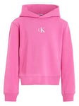 Calvin Klein Jeans Girls CK Logo Boxy Hoodie - Pink, Pink, Size Age: 14 Years, Women
