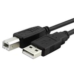 INSTEN® Câble noir USB Type A vers USB Mâle Type B Mâle Pour Imprimante Scanner Pour Canon Epson HP [3 mètres/3m]