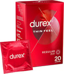 Durex Thin Feel Condoms, 20 Condoms (1 Pack) (Packaging May Vary)