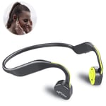 Bone Conduction Headphones Titanium Wireless Sport Headset Stereo Sweatproof with Mic for Running Cycling Hiking Open Ear Earphone for Andorid iPhone other Bluetooth Devices (Yellow)