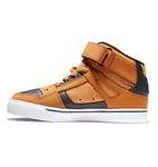 DC Shoes Pure EV-High-Top Leather Shoes for Kids Basket, Wheat/Black