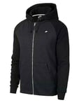 New Mens Nike Sportswear Full Zip Hoodie Jacket Hooded Optic 928475 010 Black L
