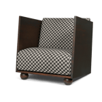 ferm LIVING Rum Lounge Chair Check Dark Stained-Sand-Black