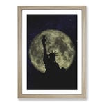 Big Box Art The Statue of Liberty Vol.4 Painting Framed Wall Art Picture Print Ready to Hang, Oak A2 (62 x 45 cm)