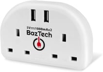BazTechElectroS European Travel Adapter Plug UK 3 Pin Converter to EU 2...