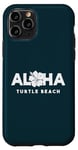 Coque pour iPhone 11 Pro Souvenir Aloha Turtle Beach, Oahu, Hawaï, Hibiscus vintage