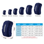 55-65L Waterproof Backpack Rain Cover with Vertical Strap L Dark Blue