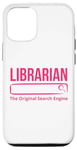Coque pour iPhone 15 Pro Librarian Le moteur de recherche original Funny Bookworm Library