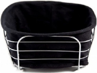 Fruit and bread basket, stainless steel, black