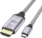 Mondodigitale-Usb4 Usb-C Type-C Source To Hdmi 2.0 Display 8K Uhd 4K Dp To Hdmi Male Monitor Cable Connector 1.8M 6Ft