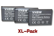 3 x vhbw batterie Set 1000mAh pour caméra Sony Actioncam HDR-AS100V, HDR-AS100VB, HDR-AS100VR comme NP-BX1